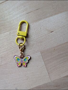 Yellow Butterfly Charm Keychain